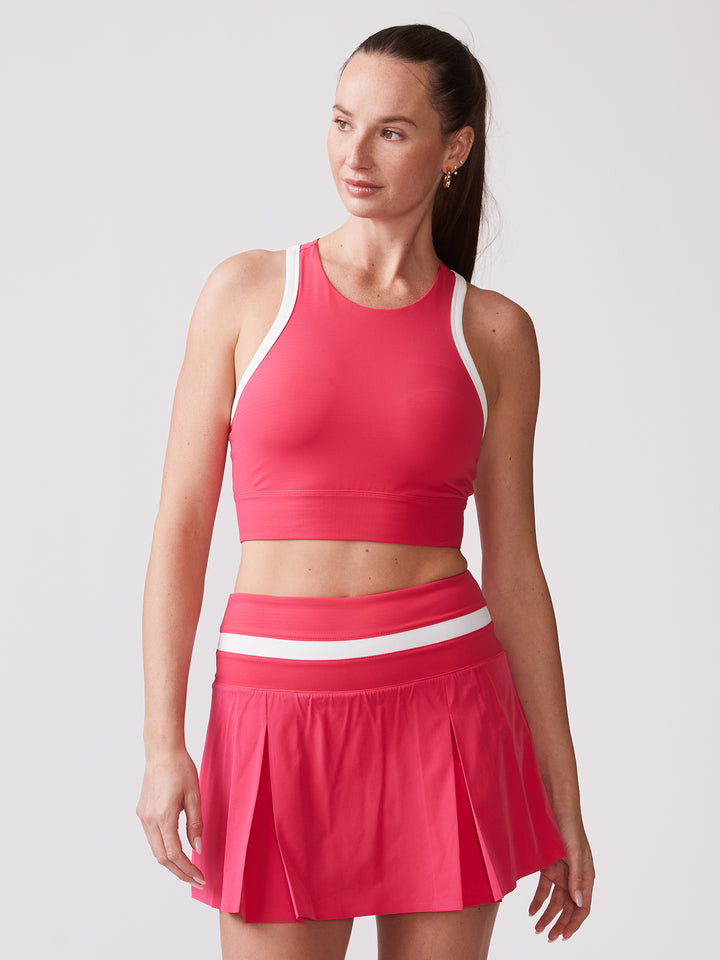 Thrive Societe Women's Rib Trim Pleated Skirt