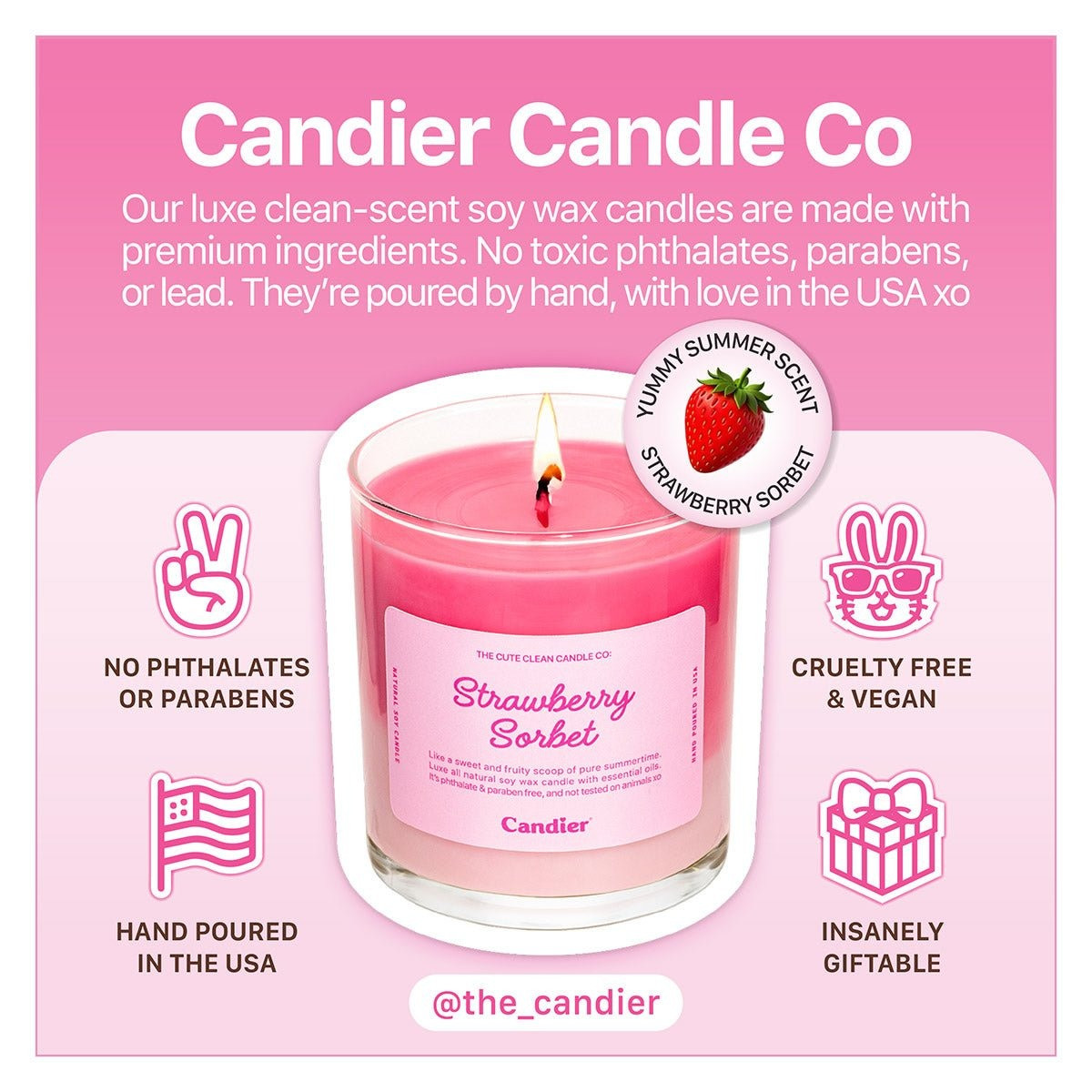 Candier Strawberry Sorbet Candle 5 Candier Strawberry Sorbet Candle