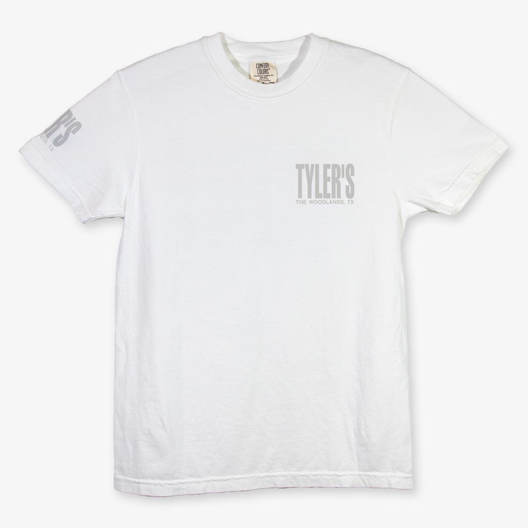 TYLER'S White/Cool Grey Comfort Color Tee