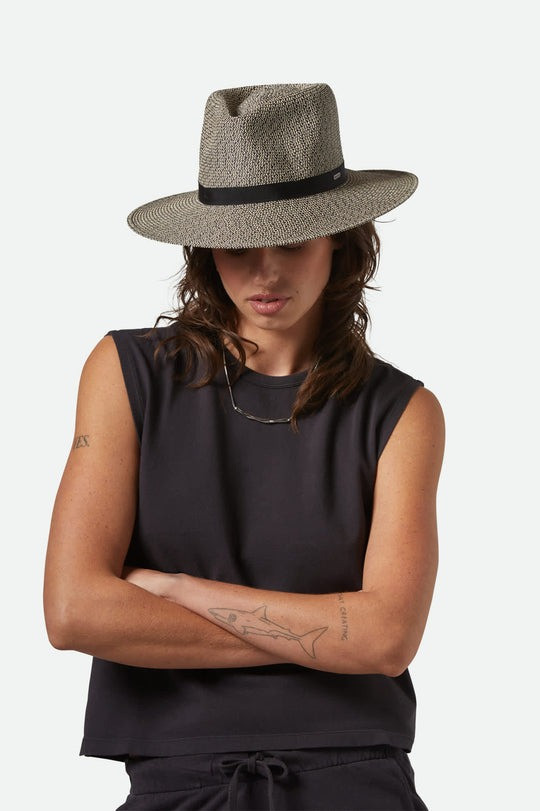 Brixton Carolina Straw Packable Wide Brim Hat