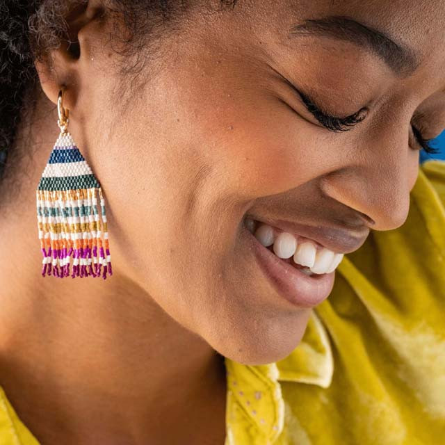 Ink & Alloy James Mini Hoop Beaded Earrings