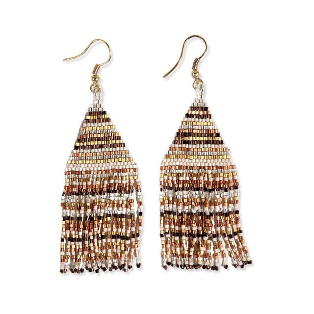 Ink & Alloy Lexie Fringe Earrings Mixed Metallic
