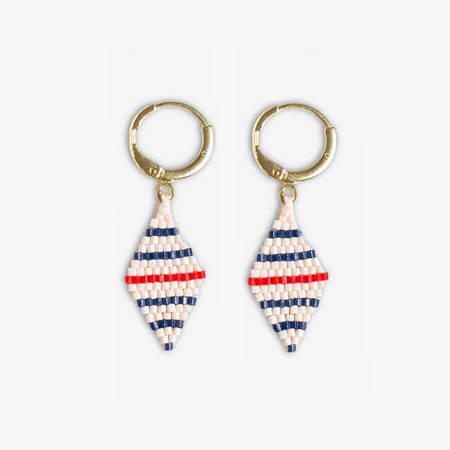 Ink & Alloy Carmen Mini Gold Hoop Beaded Drop Earrings