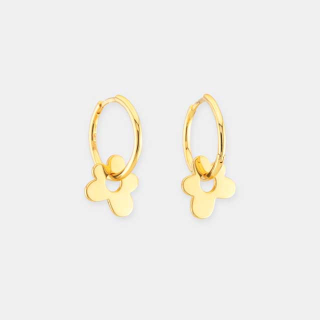 Get Back Gold Daisy Disco Hoop Earrings