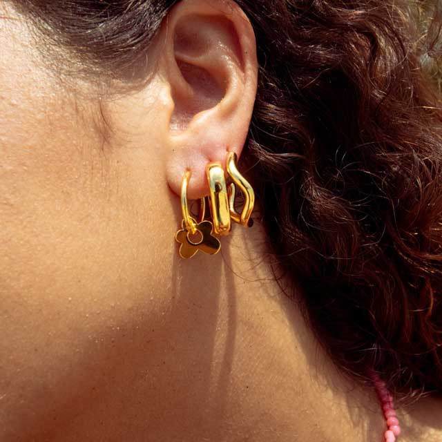 Get Back Gold Daisy Disco Hoop Earrings 4 Get Back Gold Daisy Disco Hoop Earrings
