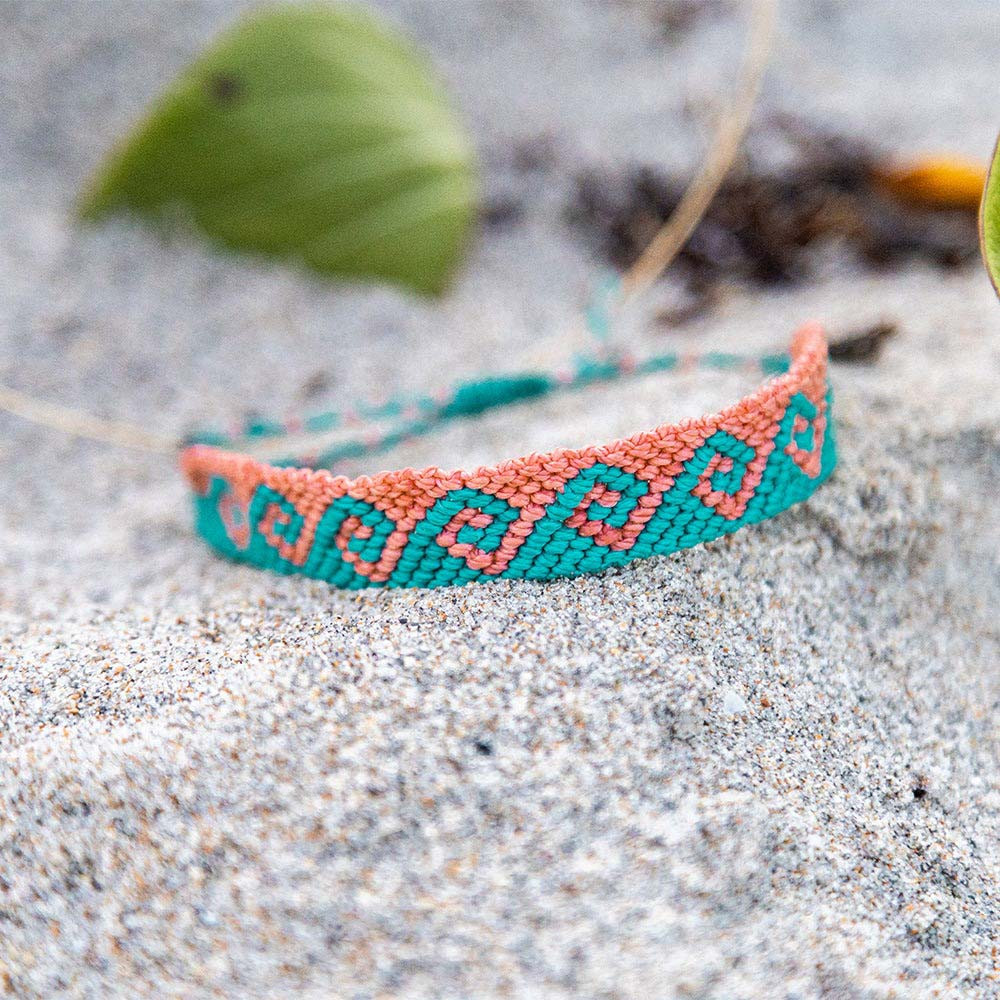 4Ocean Coral and Turquoise Bali Wave Bracelet