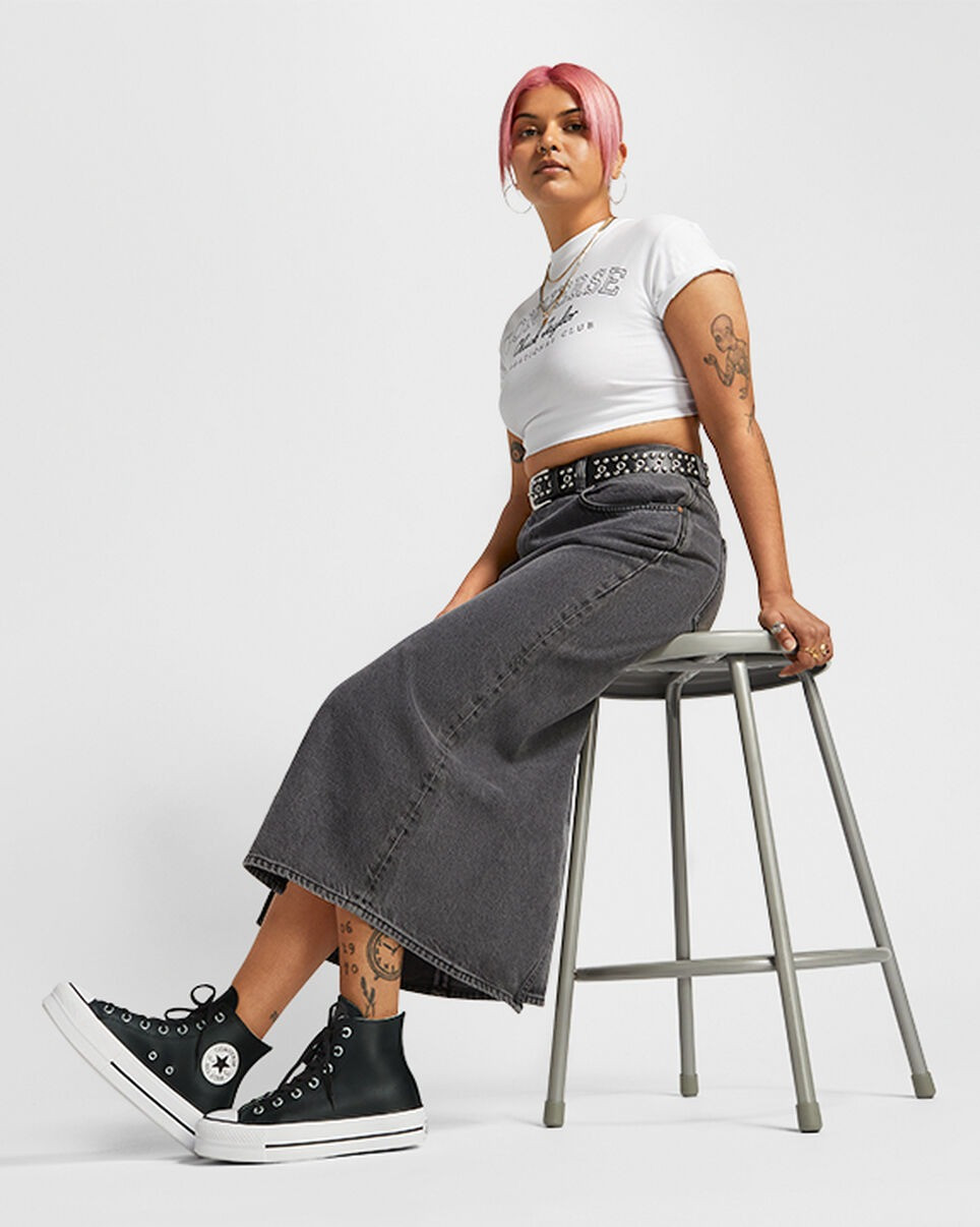 Converse Women's Chuck Taylor All Star Leather Platform High Top Shoes