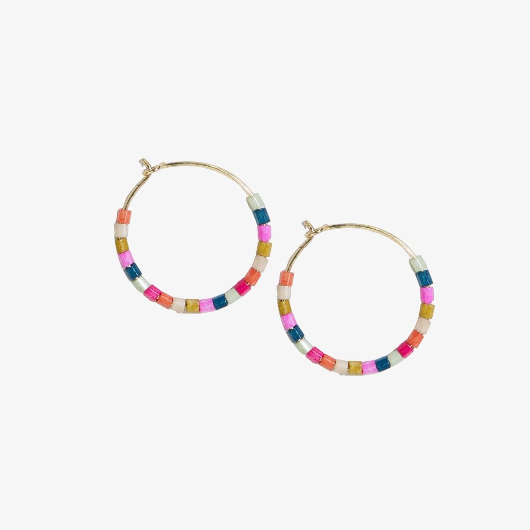 Ink & Alloy Victoria Mixed Beaded Hoop Earrings