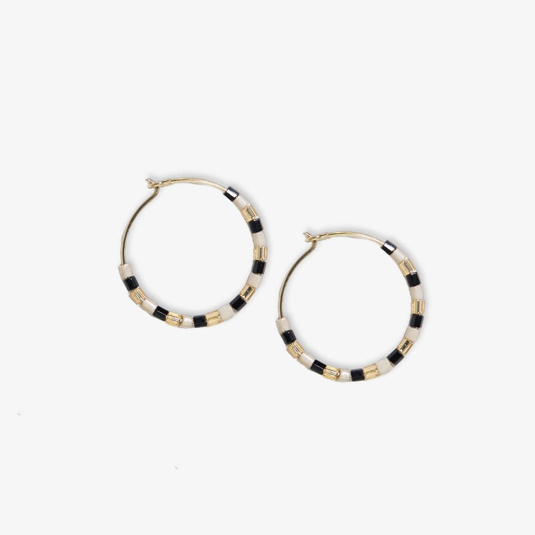 Ink & Alloy Victoria Mixed Beaded Hoop Earrings