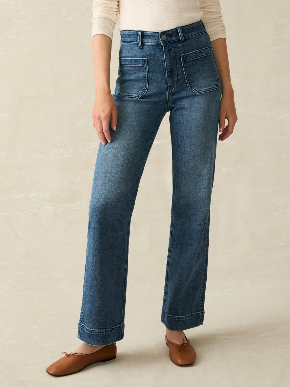 Faherty Women's Stretch Terry Patch Pocket Jeans