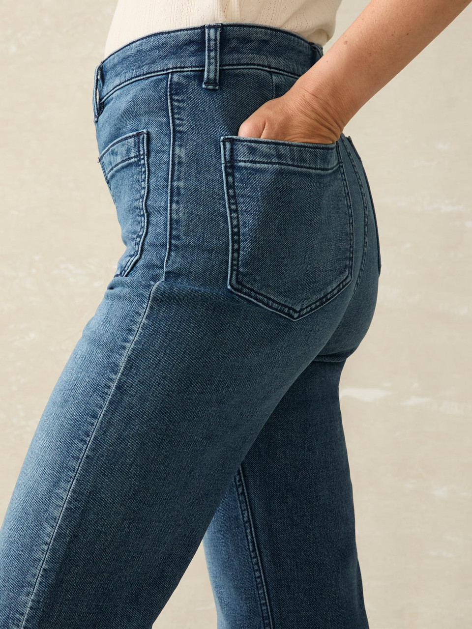 Faherty Women's Stretch Terry Patch Pocket Jeans