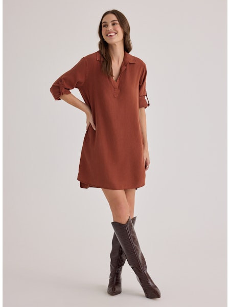 Bella Dahl Women's Long Sleeve A-Line Dress