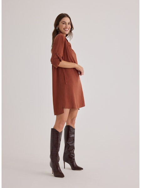 Bella Dahl Women's Long Sleeve A-Line Dress