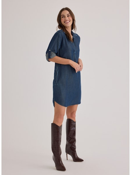 Bella Dahl Women's Long Sleeve A-Line Dress