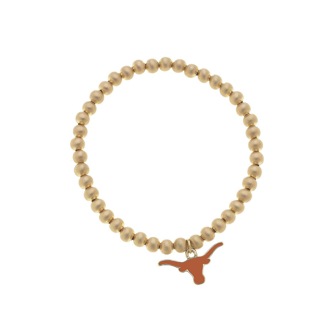 Canvas Style Texas Longhorns Ball Bead Stretch Bracelet
