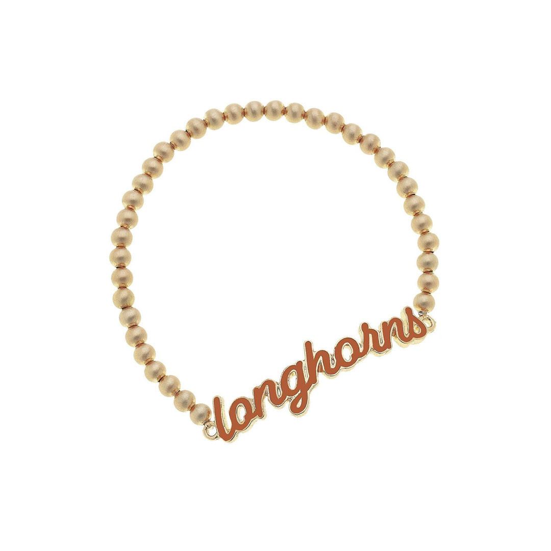 Canvas Style Texas Longhorns Enamel Script Stretch Bracelet