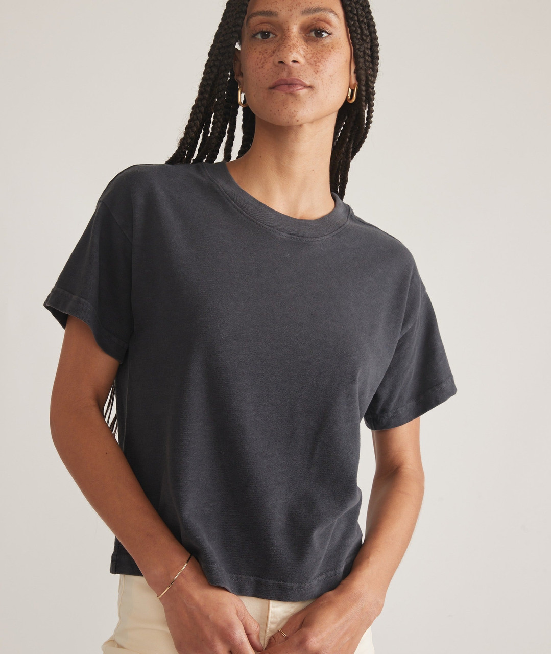 Marine Layer Women's Slub Boxy Crop Tee