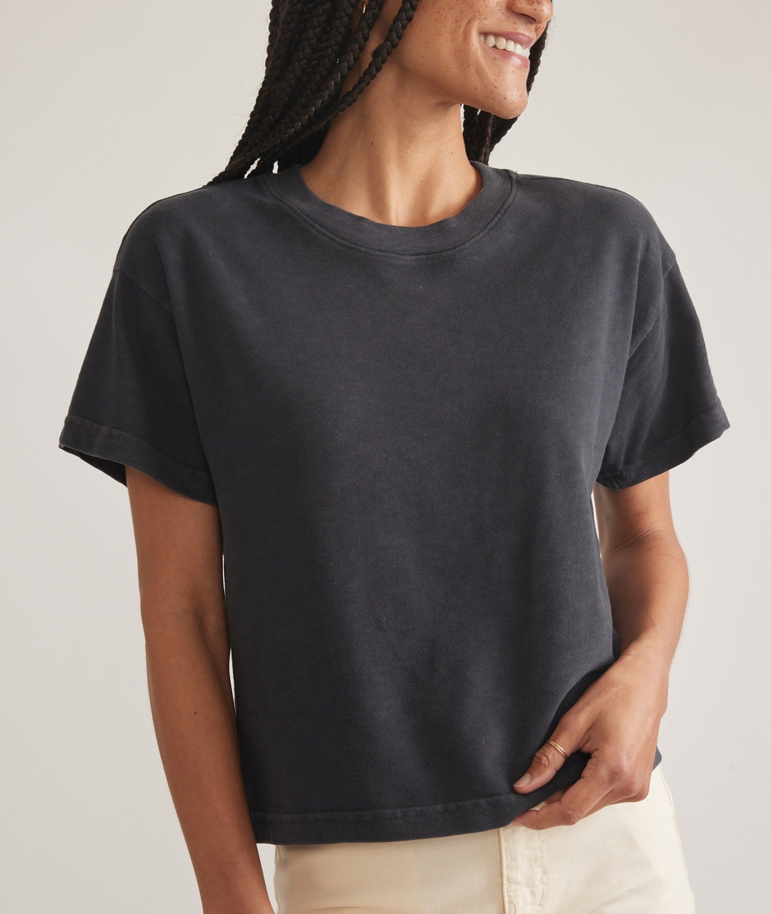 Marine Layer Women's  Slub Boxy Crop Tee