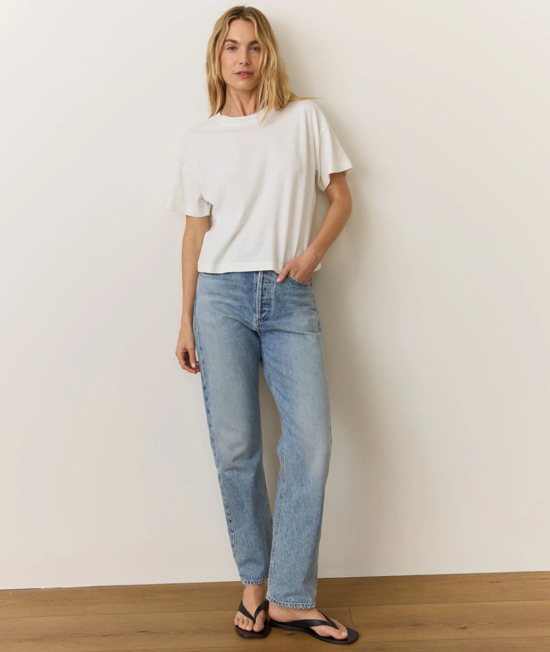 Marine Layer Women's  Slub Boxy Crop Tee