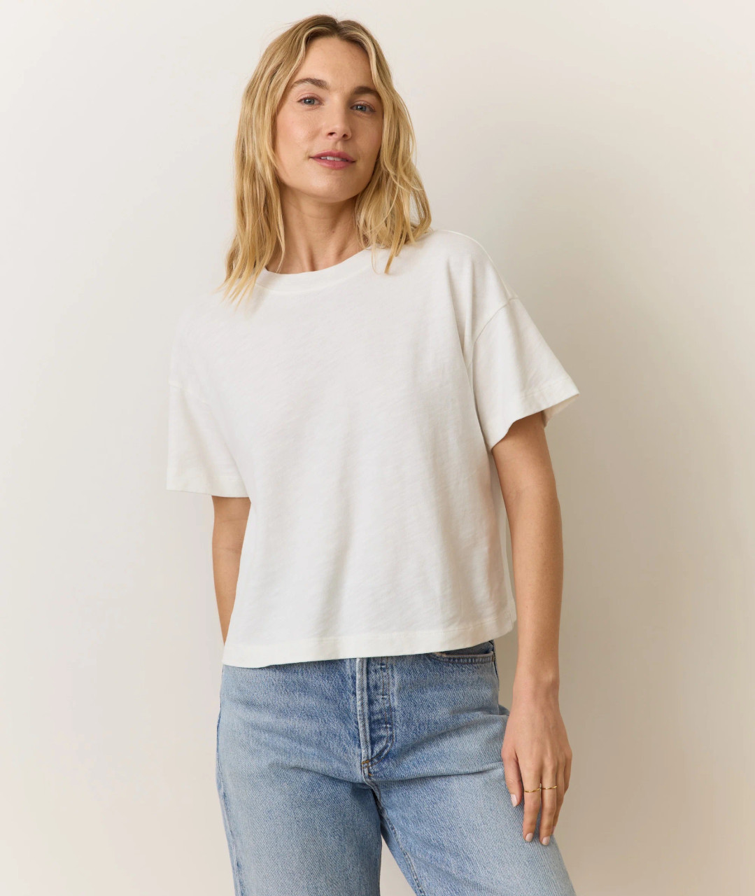 Marine Layer Women's  Slub Boxy Crop Tee