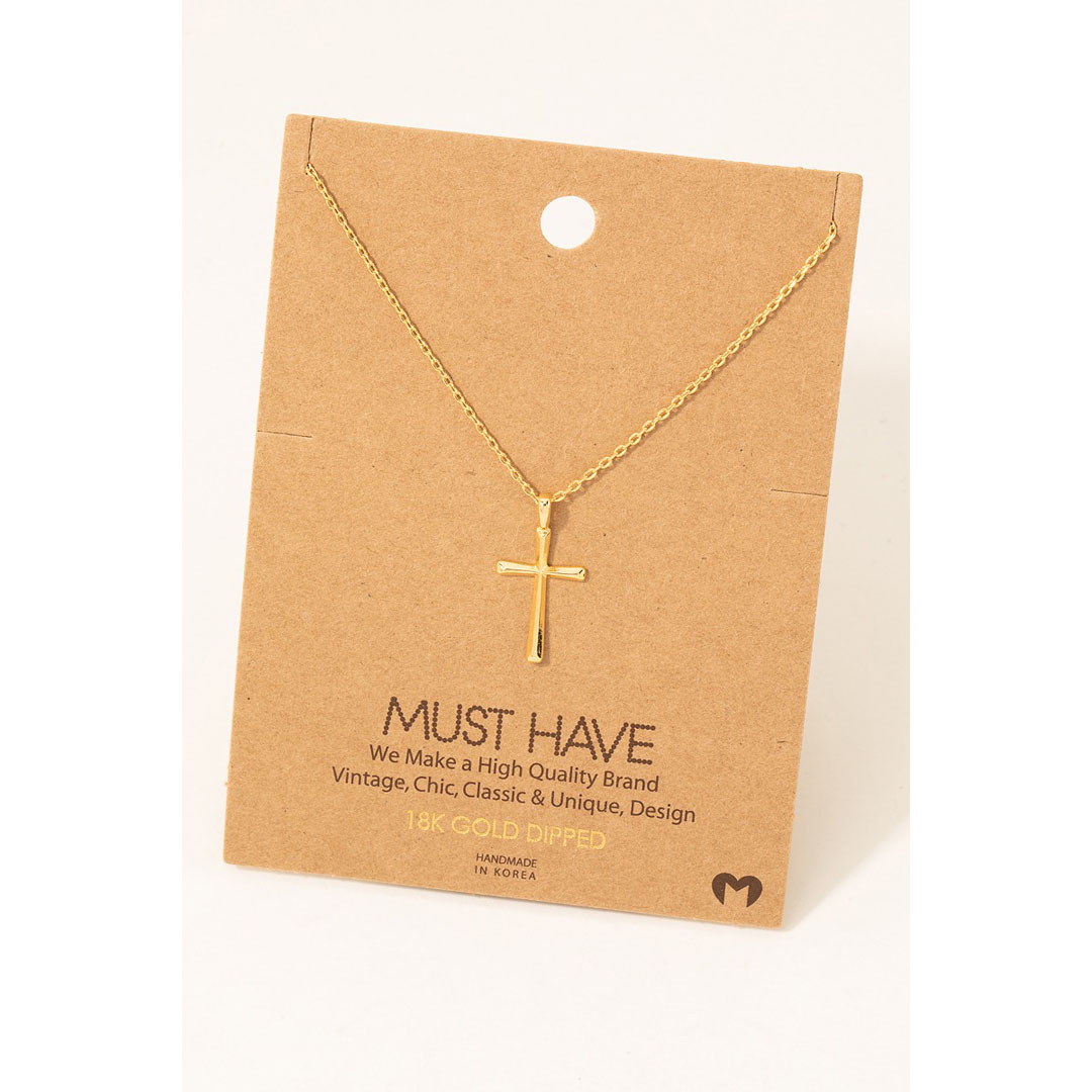 Dainty Forged Cross Pendant Necklace