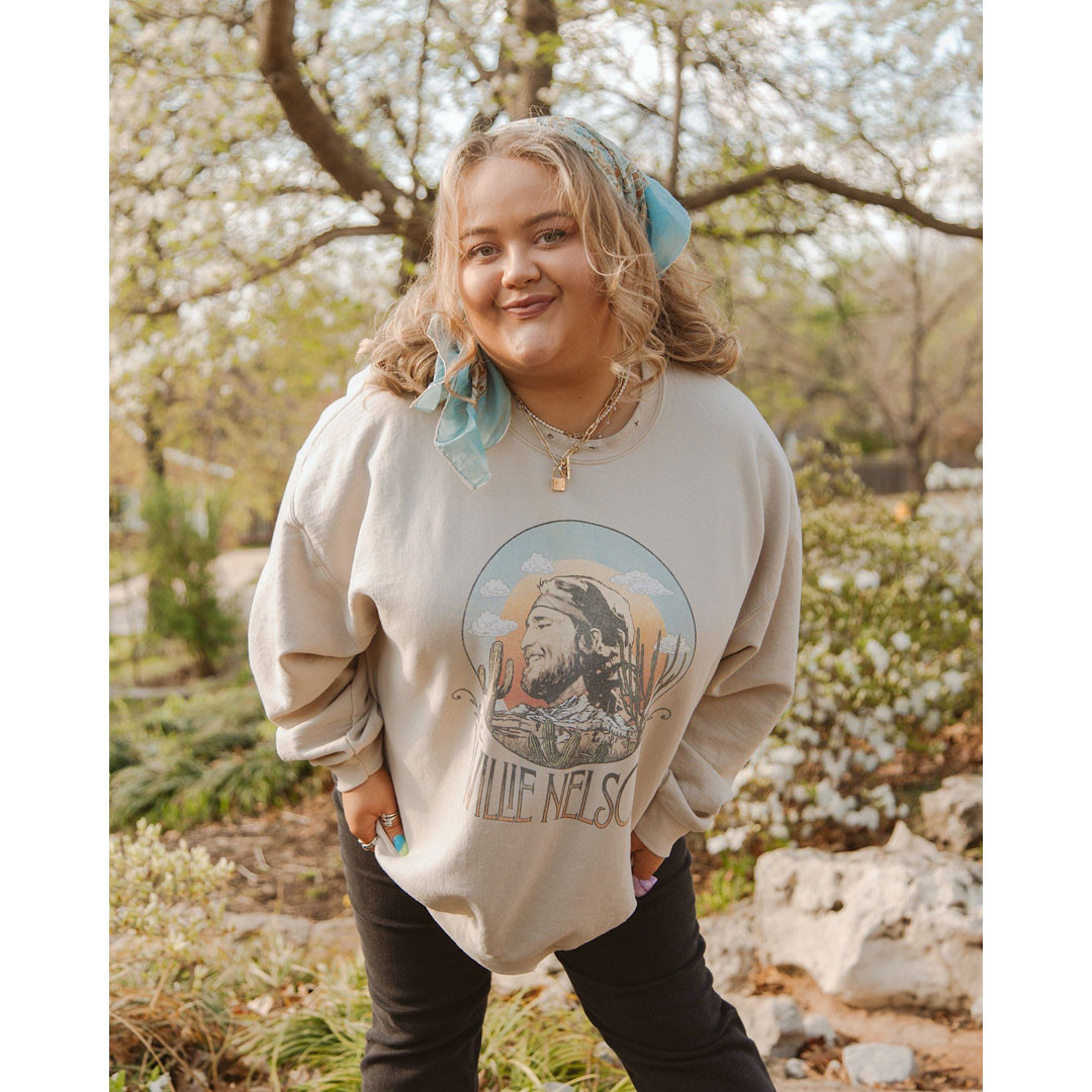 Livy Lu Willie Nelson In The Sky Distressed Sweatshirt 4 Livy Lu Willie Nelson In The Sky Distressed Sweatshirt