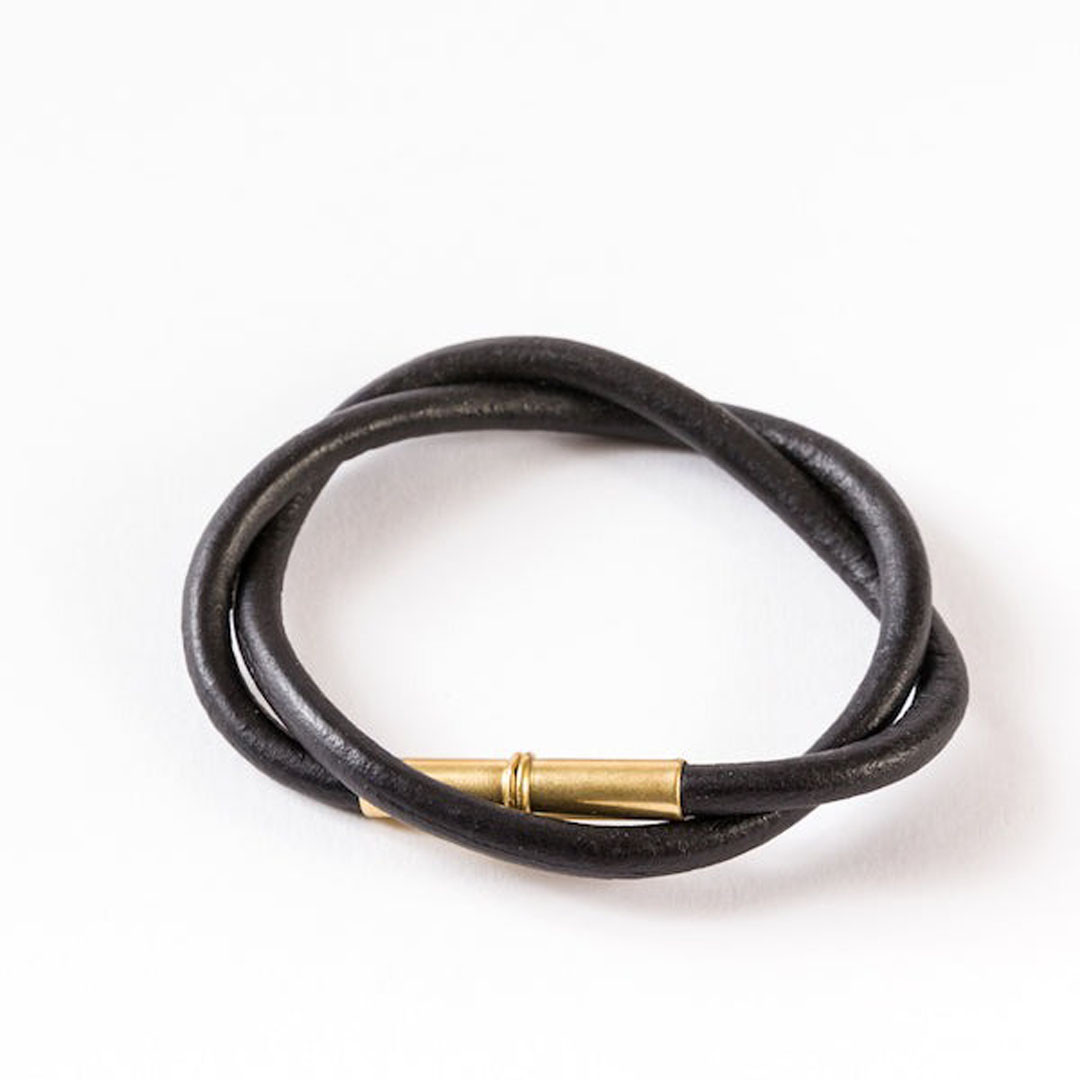 Tres Cuervos Flint Leather Wrap Bracelet