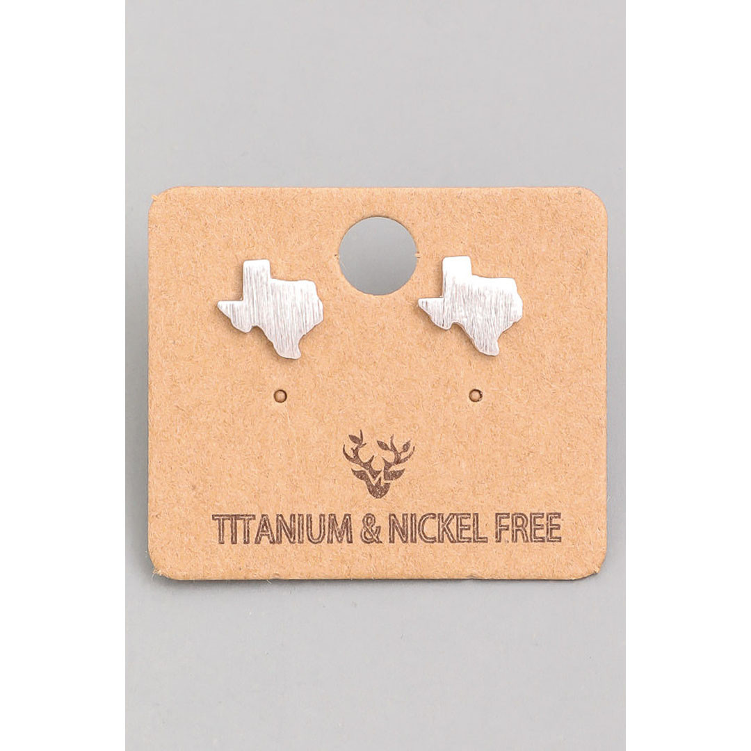 Brushed Texas Stud Earrings