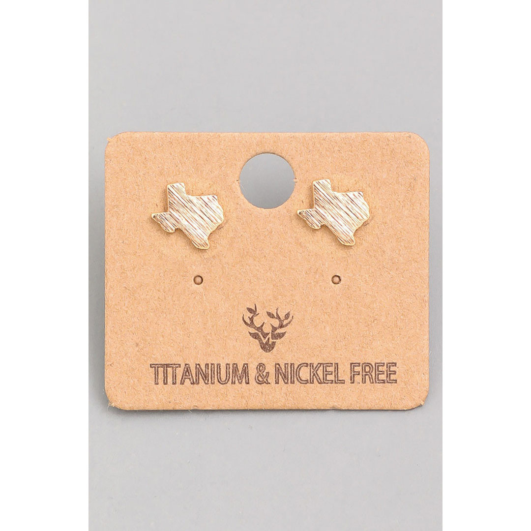 Brushed Texas Stud Earrings