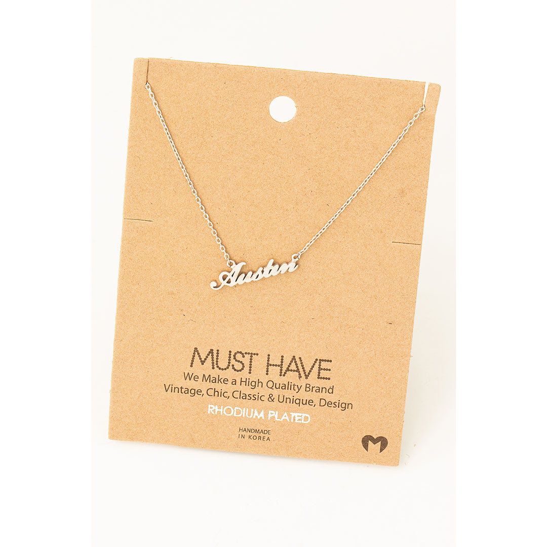 Austin Script Pendant Necklace