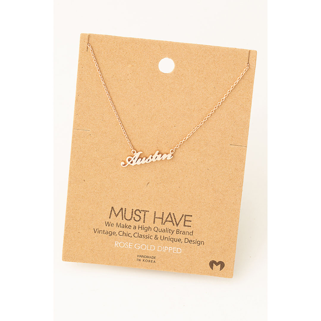 Austin Script Pendant Necklace