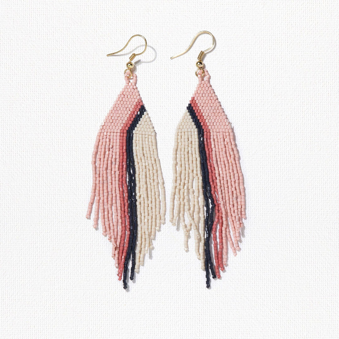 Ink & Alloy Fringe Luxe Stripe Earrings - Blush Terracotta 3 Ink & Alloy Fringe Luxe Stripe Earrings - Blush Terracotta