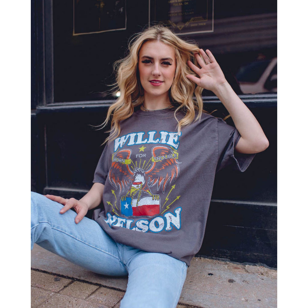 Livy Lu Willie Nelson Born For Trouble Tee