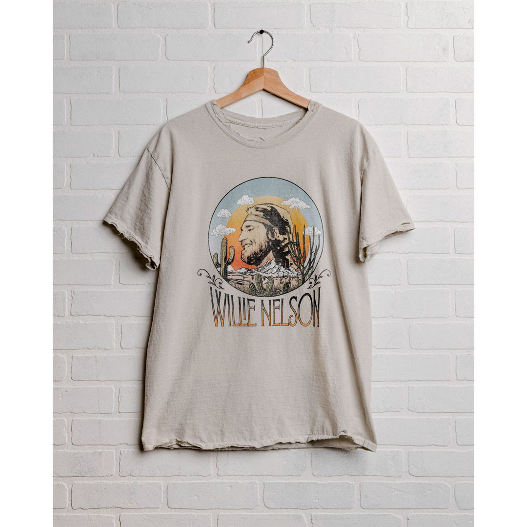 Livy Lu Willie Nelson Distressed Tee - Off White