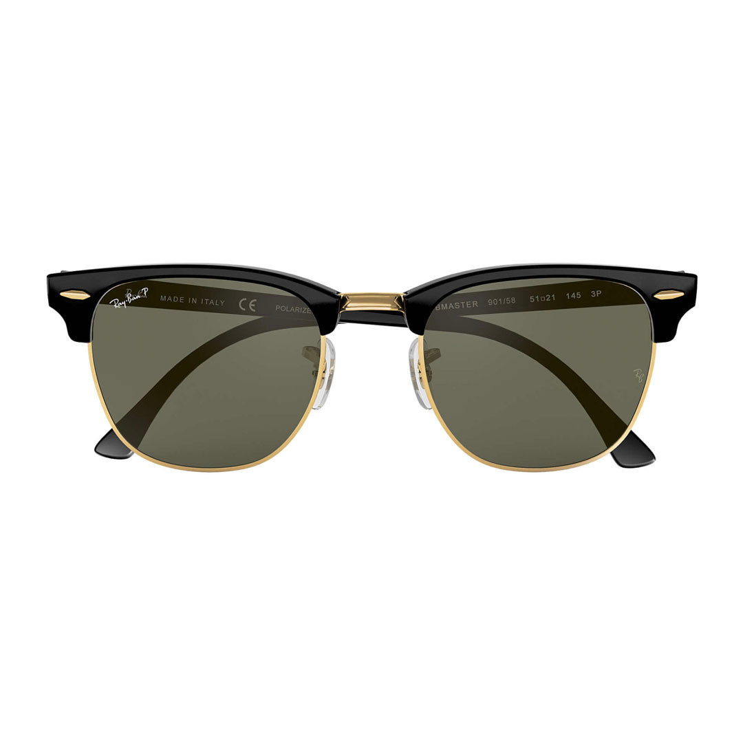 Ray-Ban Polarized Clubmaster Sunglasses - Black