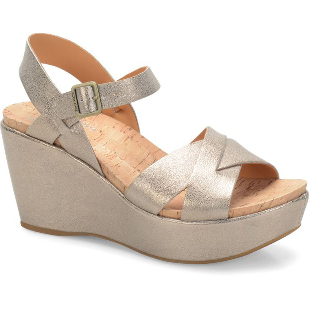 Kork-Ease Women's Ava 2.0 Soft Gold Wedge Sandals