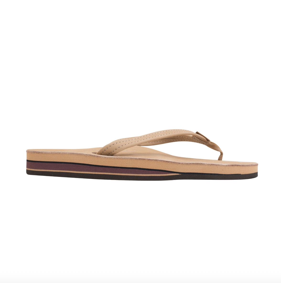 Rainbow Women's Double Layer Narrow Strap Leather Sandals