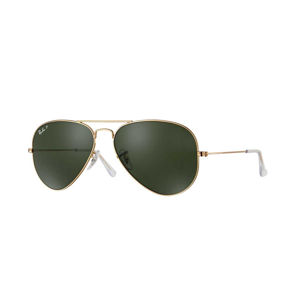 Home 42 Ray-Ban Aviator Classic Polarized Sunglasses - Gold/Green