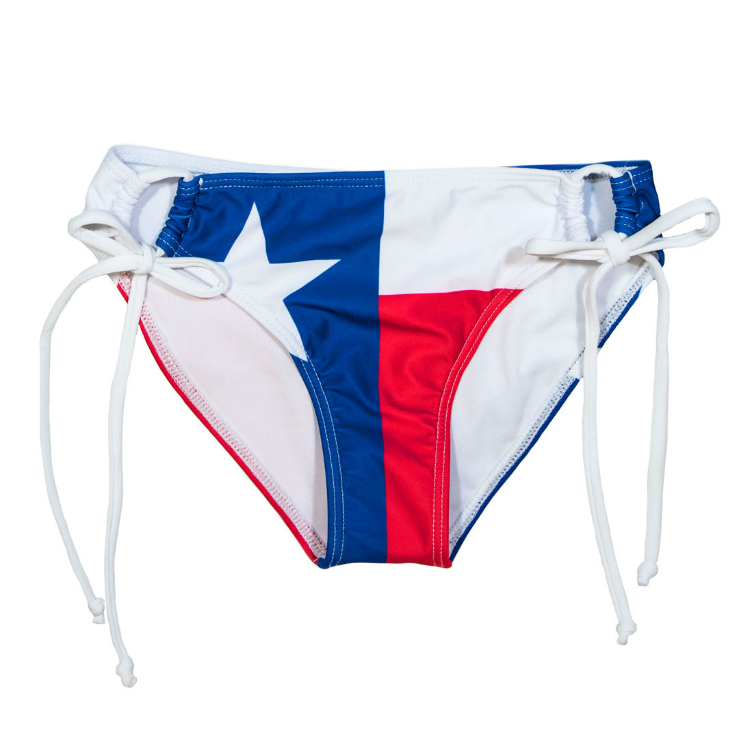 TYLER'S Women's Texas Flag Tie Sides Bikini Bottoms