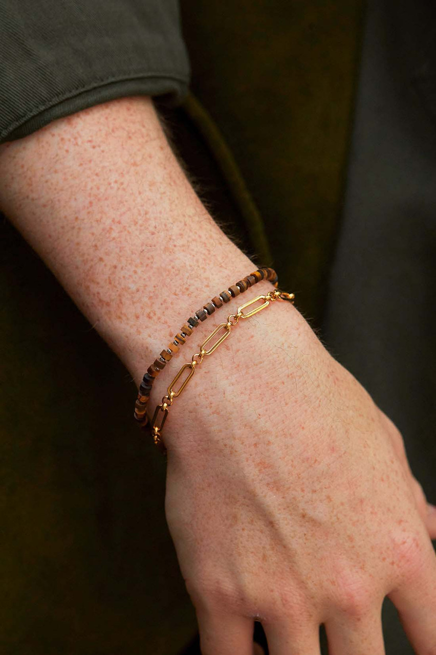 Bartlett London Men's Gemstone Rondelle Bracelet 4 Bartlett London Men's Gemstone Rondelle Bracelet