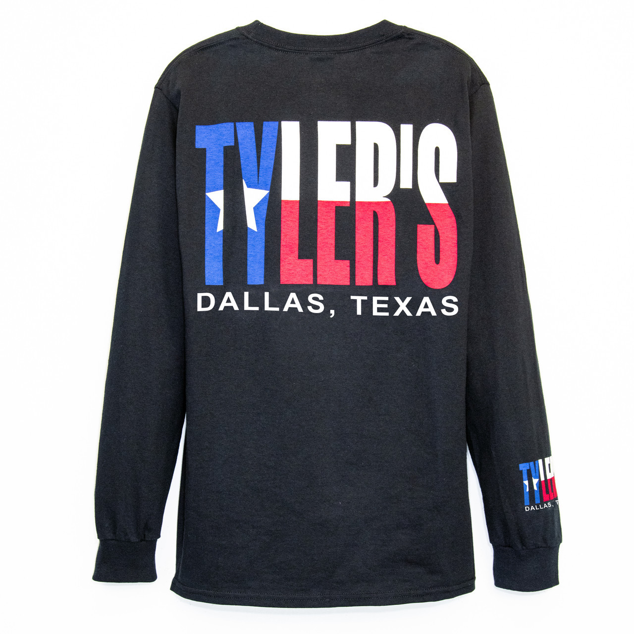 TYLER'S Black/Texas Flag Long Sleeve Block Tee