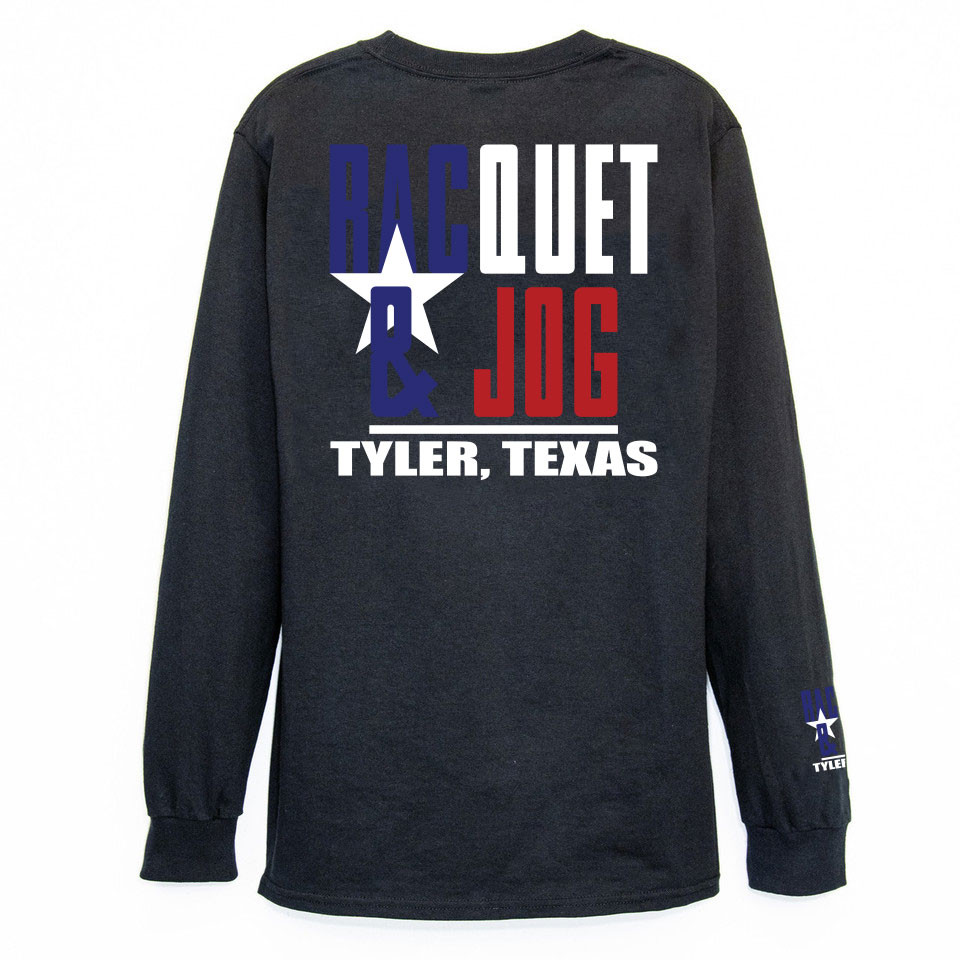 TYLER'S Black/Texas Flag Long Sleeve Block Tee