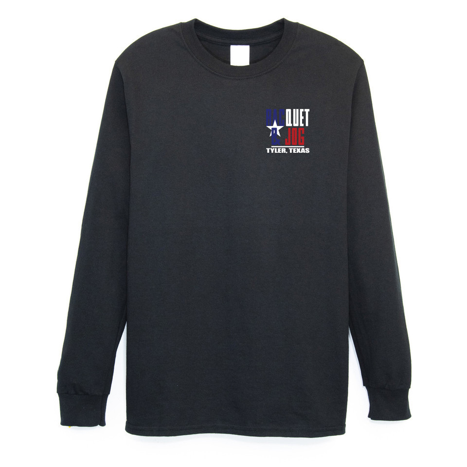 TYLER'S Black/Texas Flag Long Sleeve Block Tee