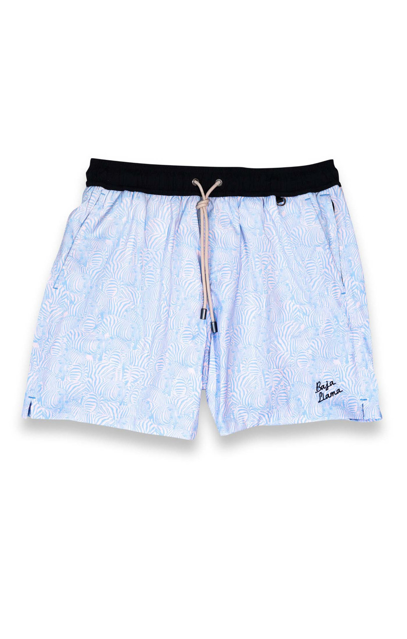 Baja Llama Men's Too Many Lines Swim Trunks
