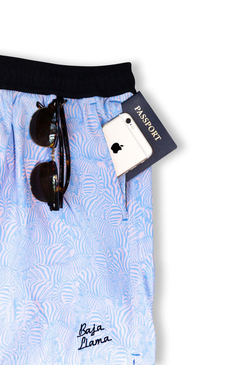 Baja Llama Men's Too Many Lines Swim Trunks