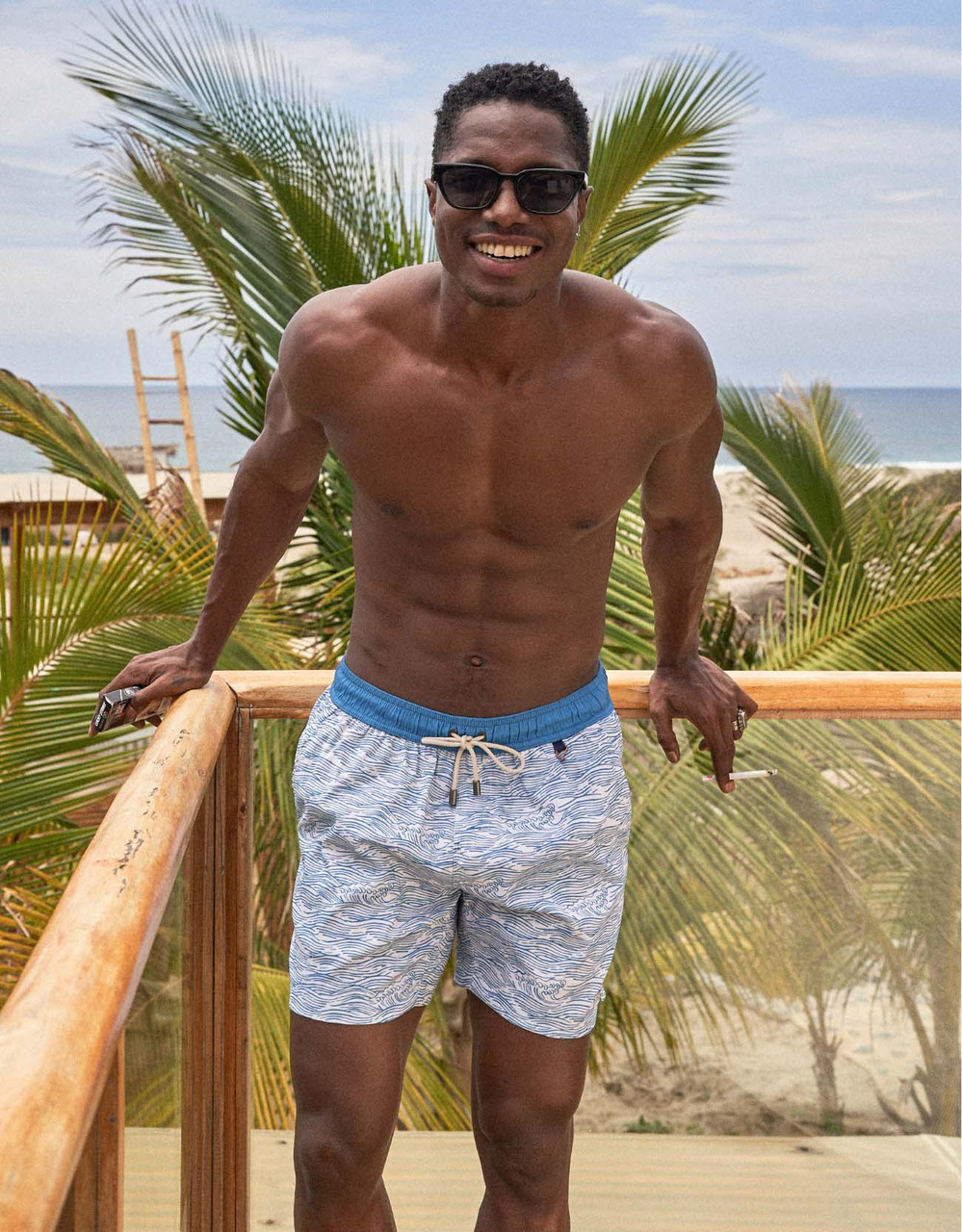 Baja Llama Men's Roll Tides Stretch Swim Trunks