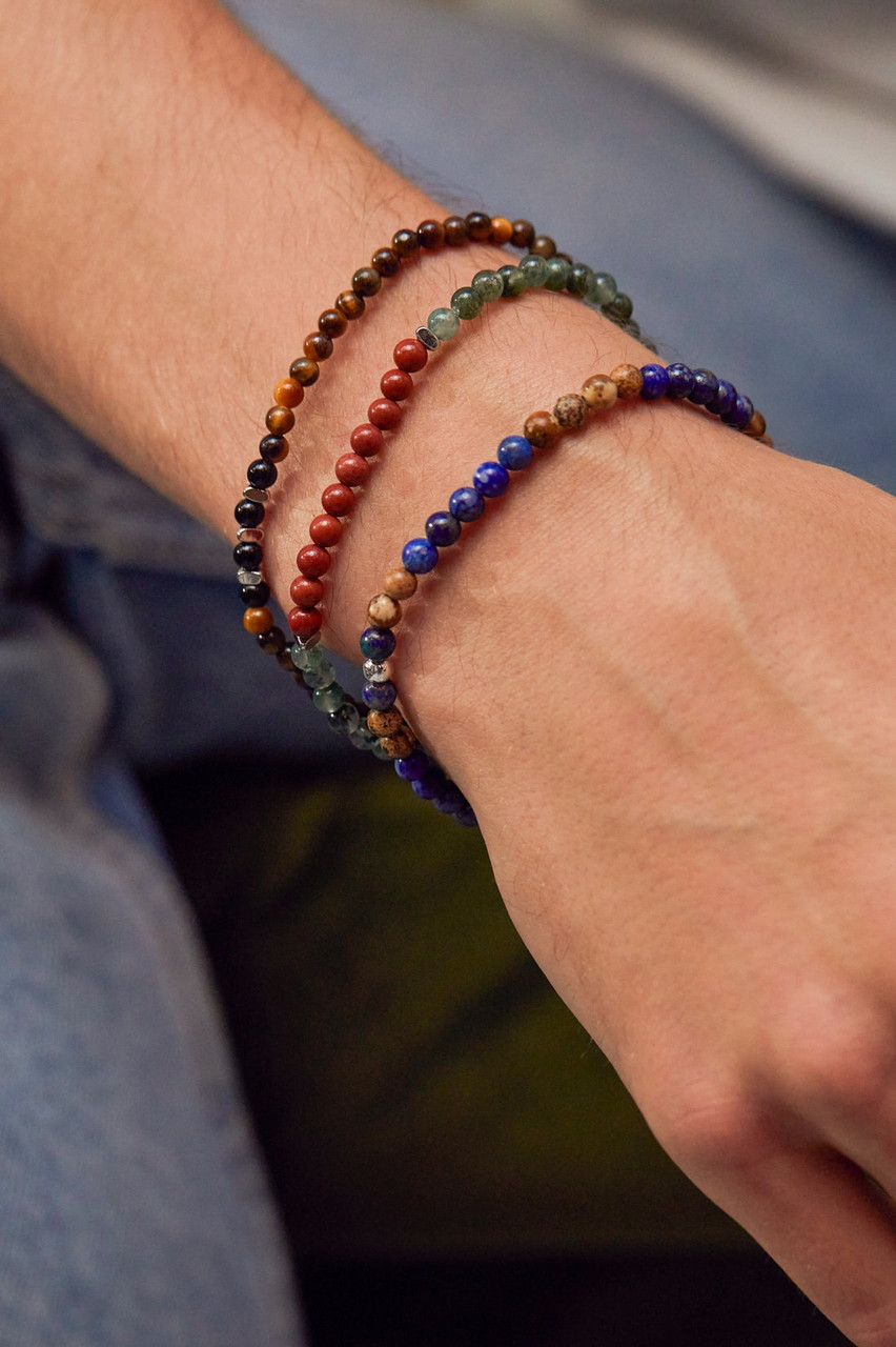 Bartlett London Men's Gemstone Beaded Bracelet