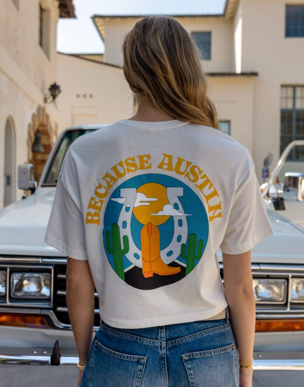 Because Weekend Women's Austin Boot Crop Tee 4 Because Weekend Women's Austin Boot Crop Tee