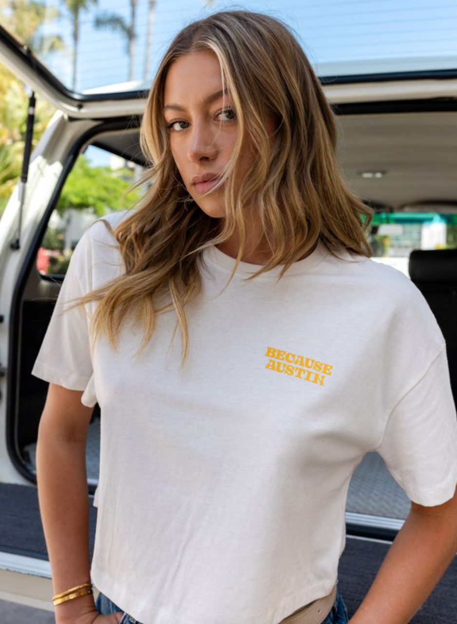 Because Weekend Women's Austin Boot Crop Tee 5 Because Weekend Women's Austin Boot Crop Tee