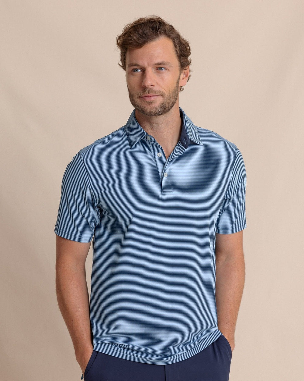Southern Tide Men's brrr°-eeze Meadowbrook Stripe Polo 16 Southern Tide Men's brrr°-eeze Meadowbrook Stripe Polo